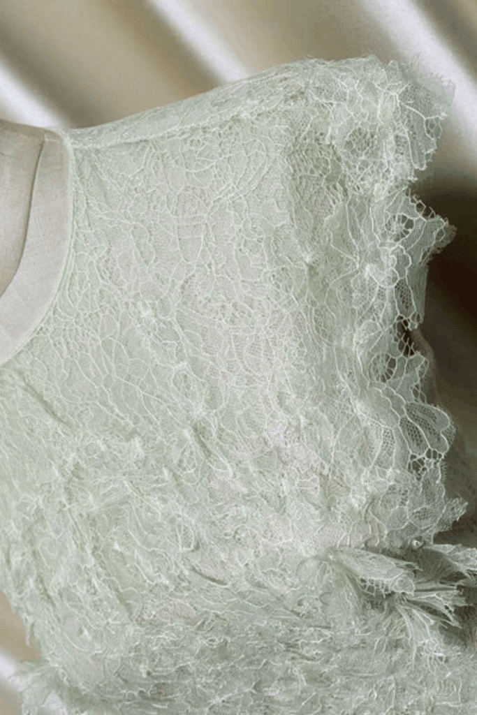 jennifer Lace Flower embellished maxi Dress in green