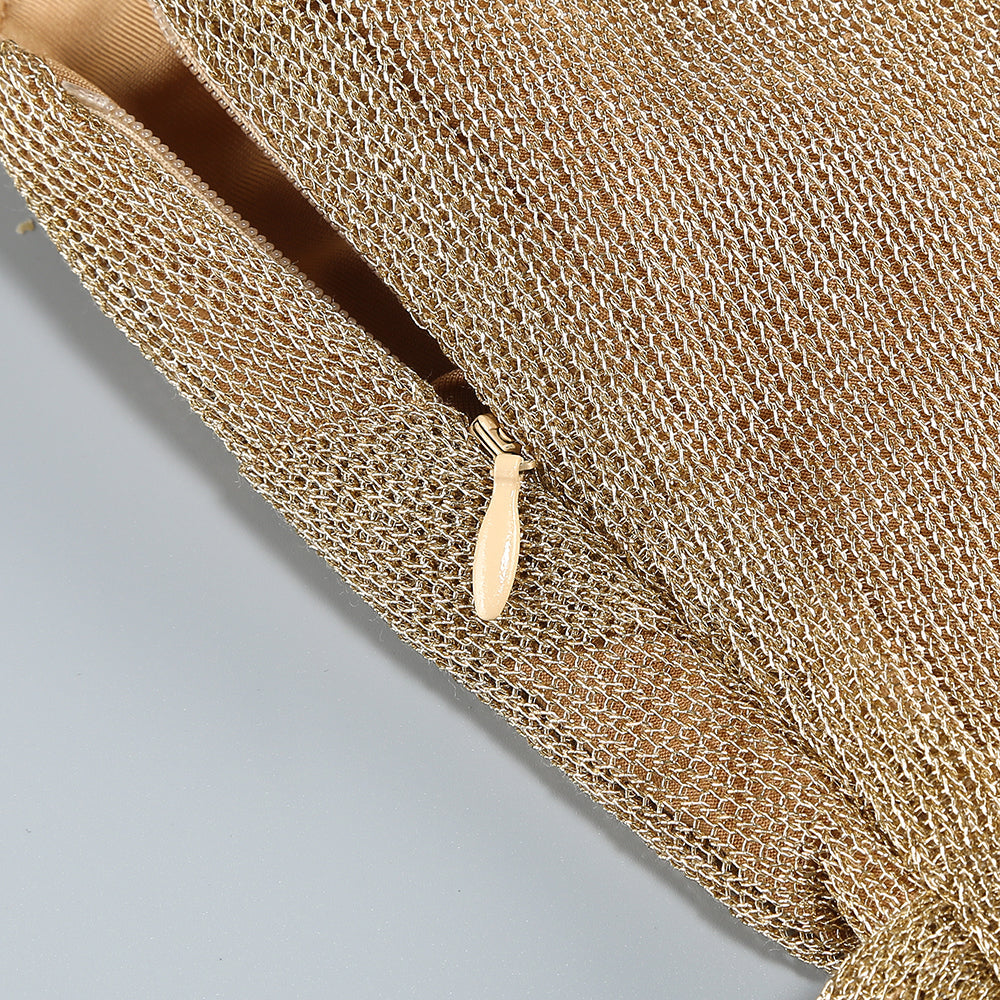 Robe longue moulante asymétrique kaki drapée