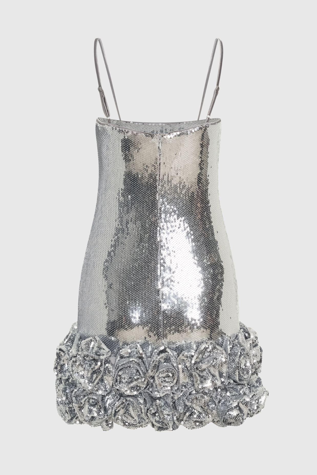 Robe courte à fleurs en sequins