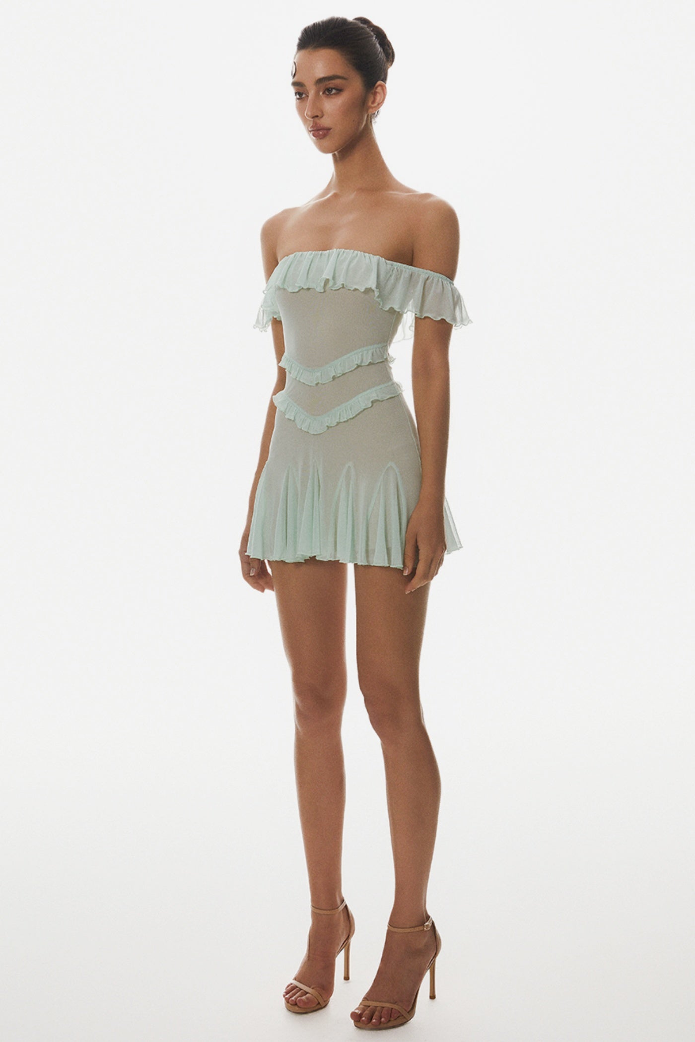 Charelle Off Shoulder Ruffle Mini Dress