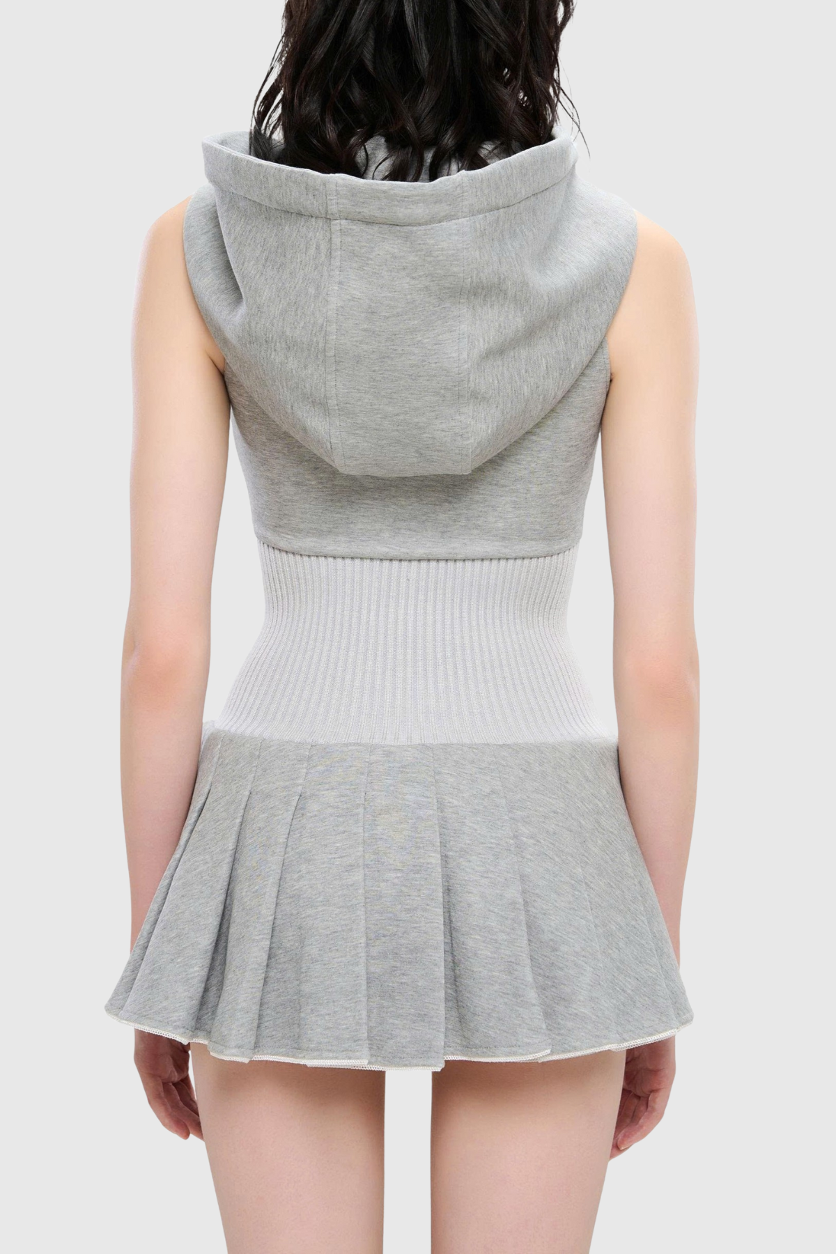 Cliffa Sleeveless Knit Mini Dress - Grey