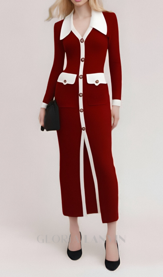 Alphaeus Strickmantel mit Reversknopf