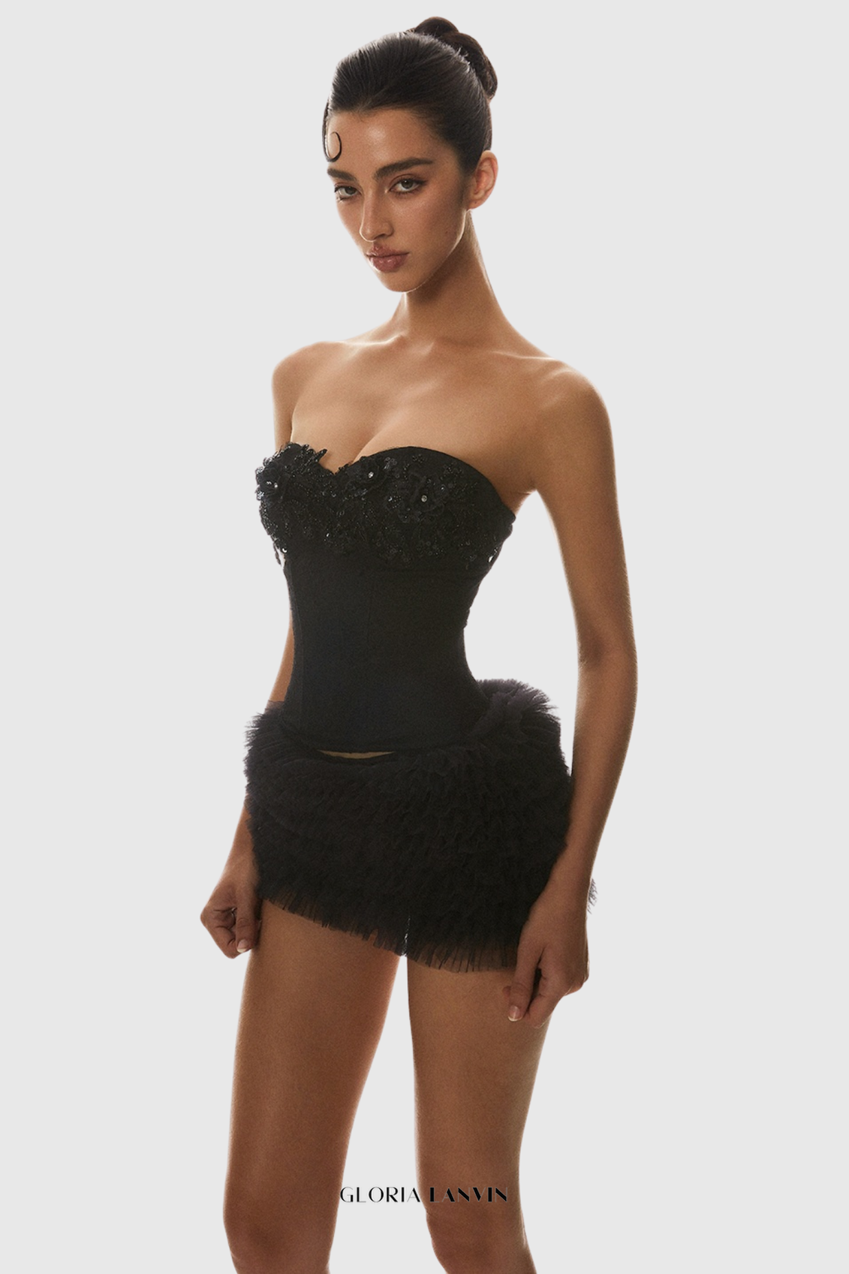 Nketia Sequin Embroidery Strapless Corset