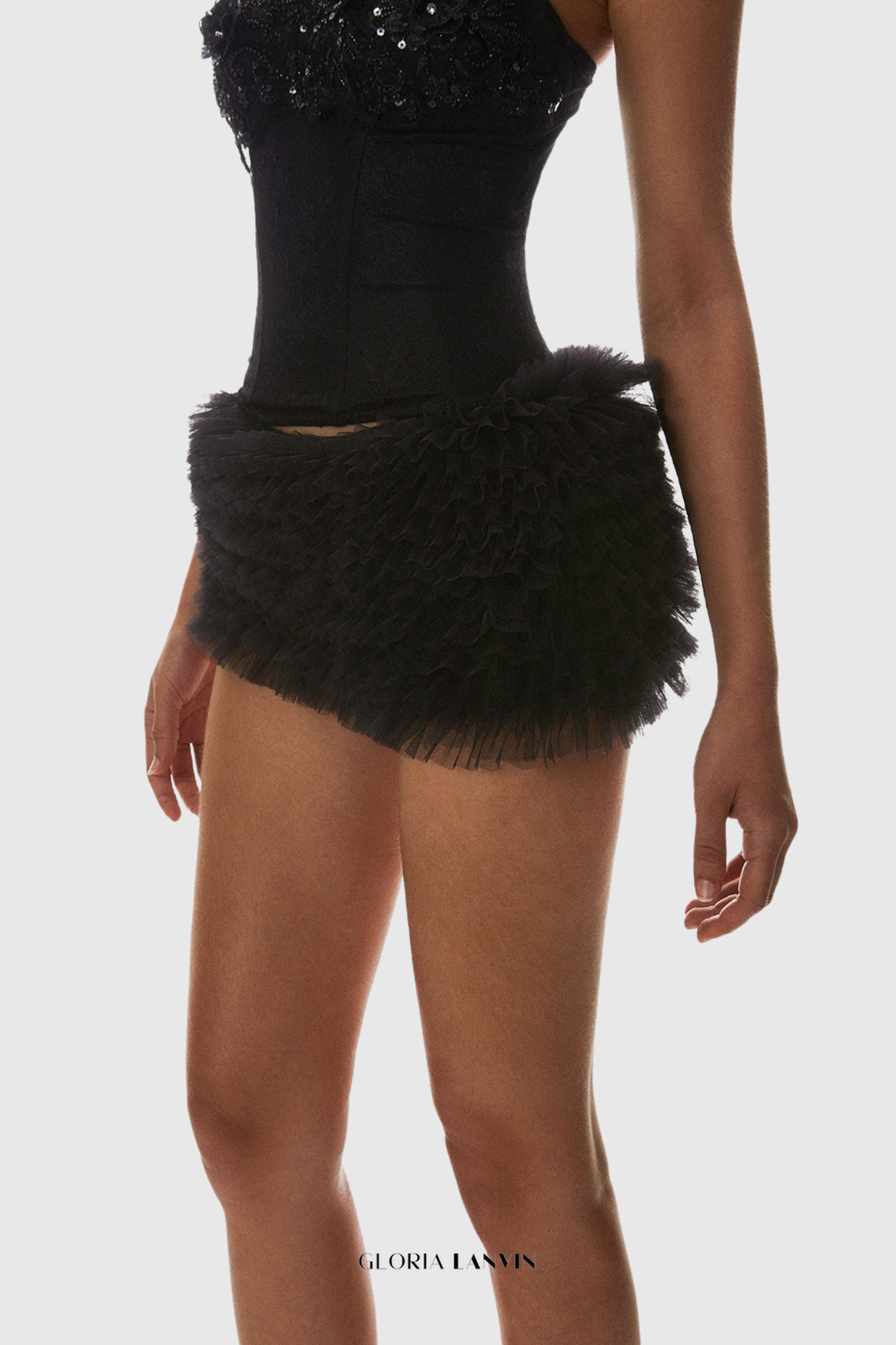 Nketia Sequin Embroidery Strapless Corset