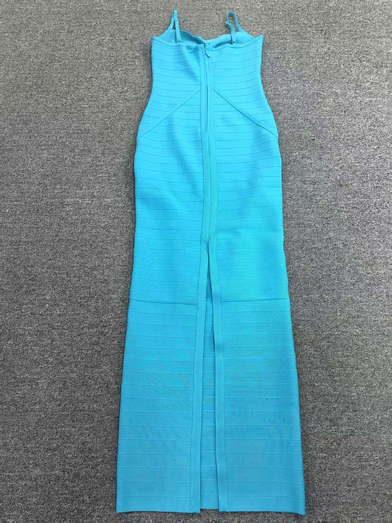 nancy hollow Bandage Maxi Dress in blue