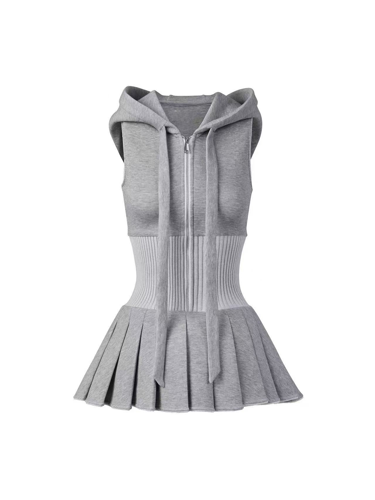 Cliffa Sleeveless Knit Mini Dress - Grey