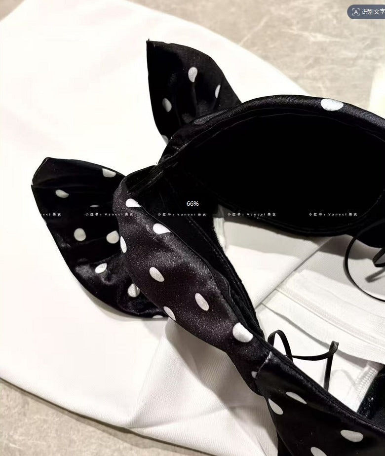 michaelia white Contour Sleeveless Polka Dot Contrast bow Bandage Mini Dress