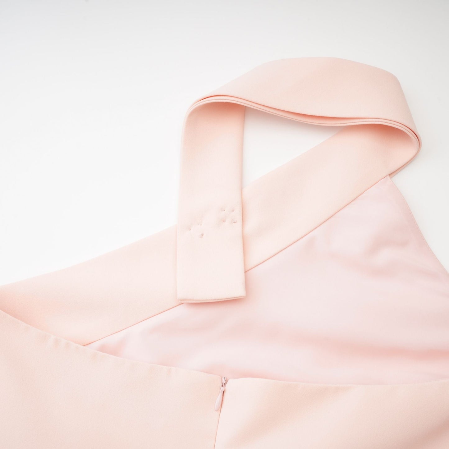 tara feather-detail tassel halter backless dress in pink