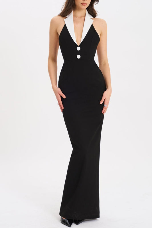 Robe longue bandage dos nu Tsanko