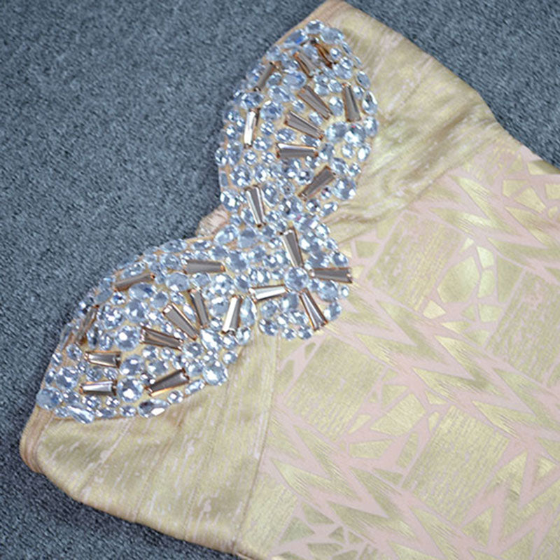 DAPHNE KRISTALLVERZIERUNGENES ÄRMELLOSES TRÄGERLOSES MINIKLEID