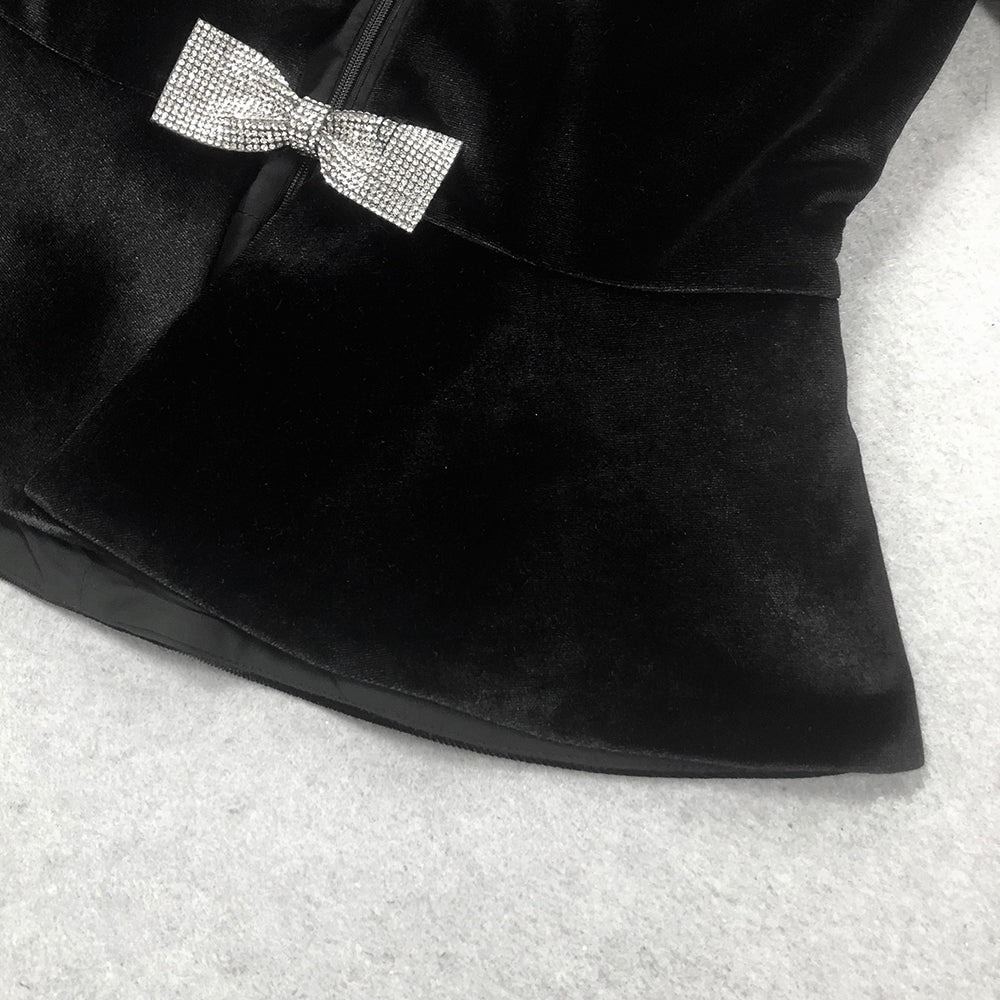 Ensemble robe mini Victoria à découpe et nœud noir