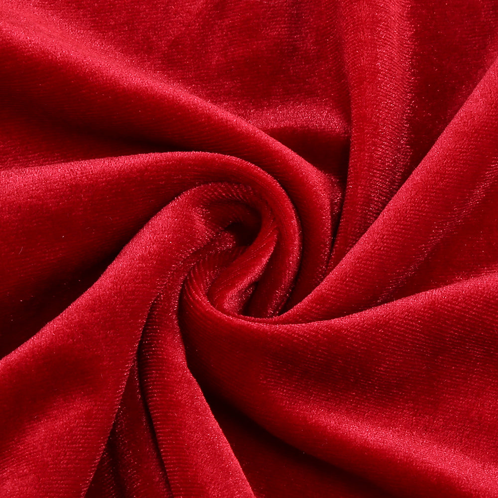 HILDA SAMTKLEID MIT SCHLEIFENVERZIERUNG IN ROT