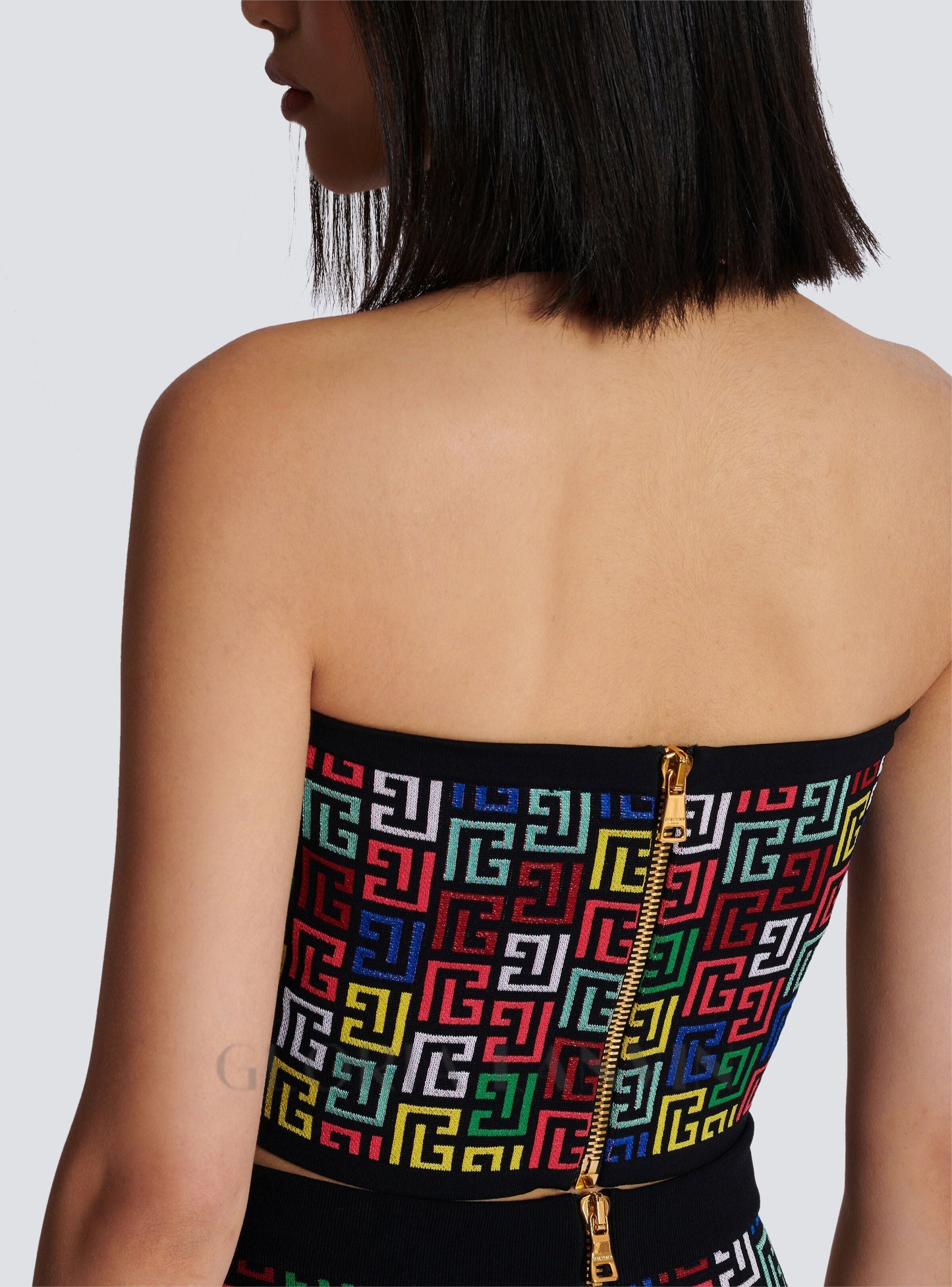 ENSEMBLE HAUT ET JUPE RACHEL MONOGRAMME EN MAILLE À DOS NU