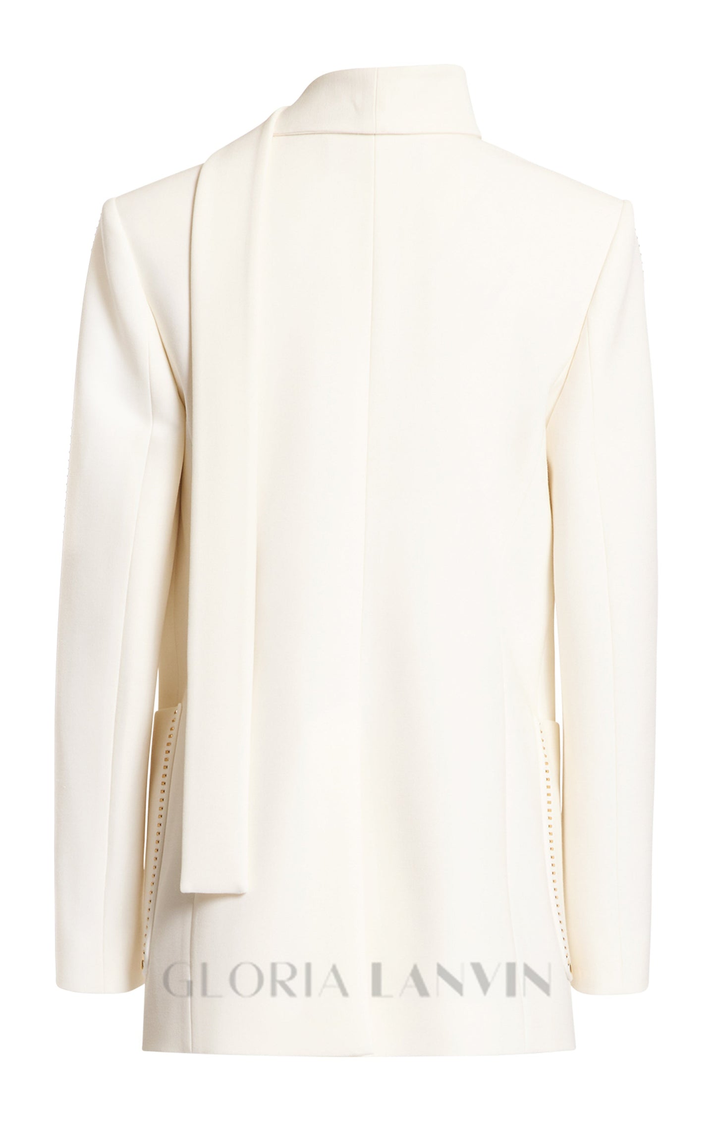 DEBORAH OFF-WHITE SCHAL - DETAILLIERTER BLAZER AUS WOLLCREPE