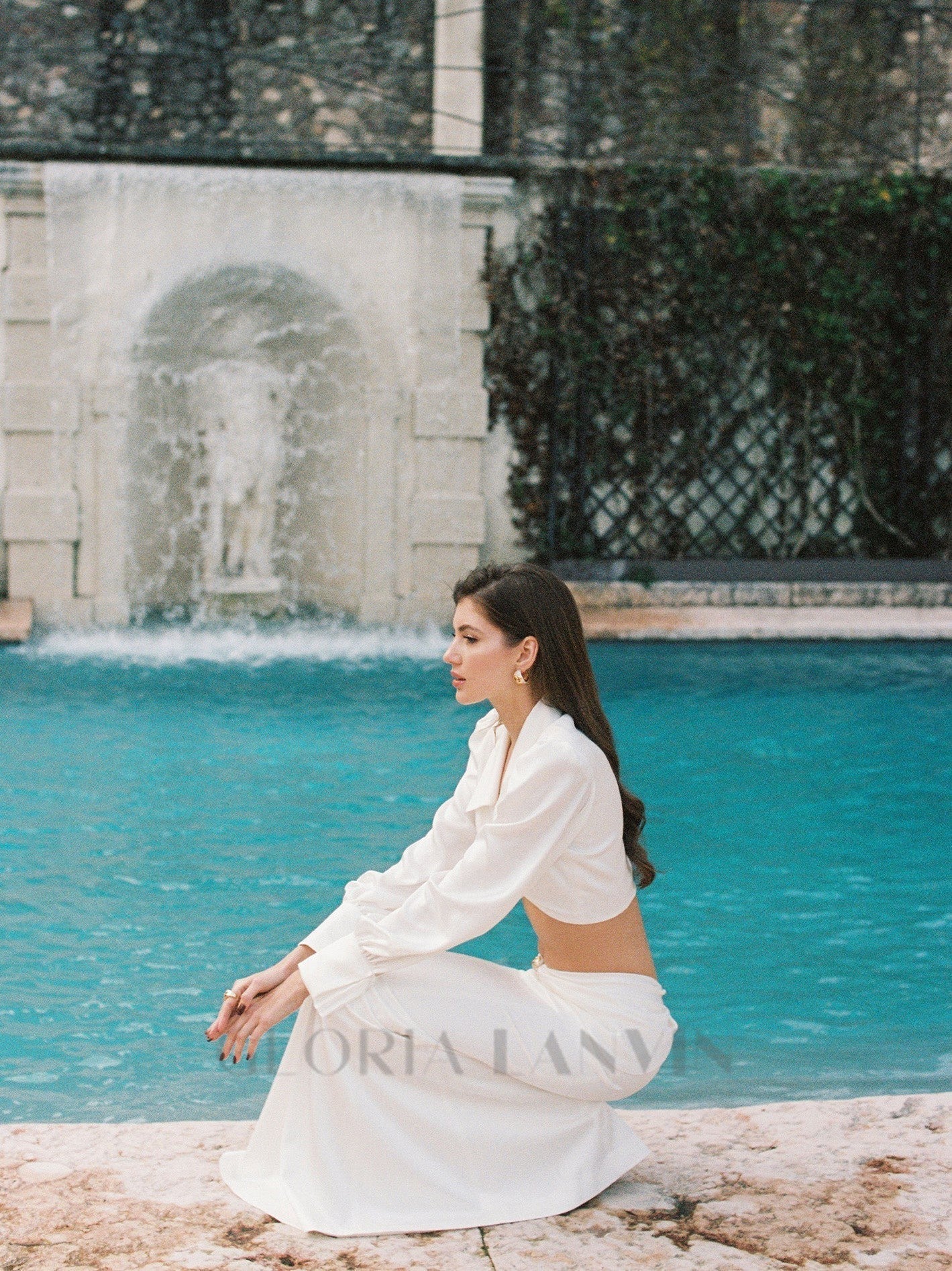 Andrea Hemdblusen-Midikleid-Set in Weiß