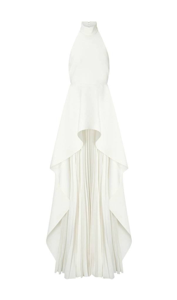 BANDAGE HALTER IRREGULAR MAXI DRESS IN WHITE styleofcb 
