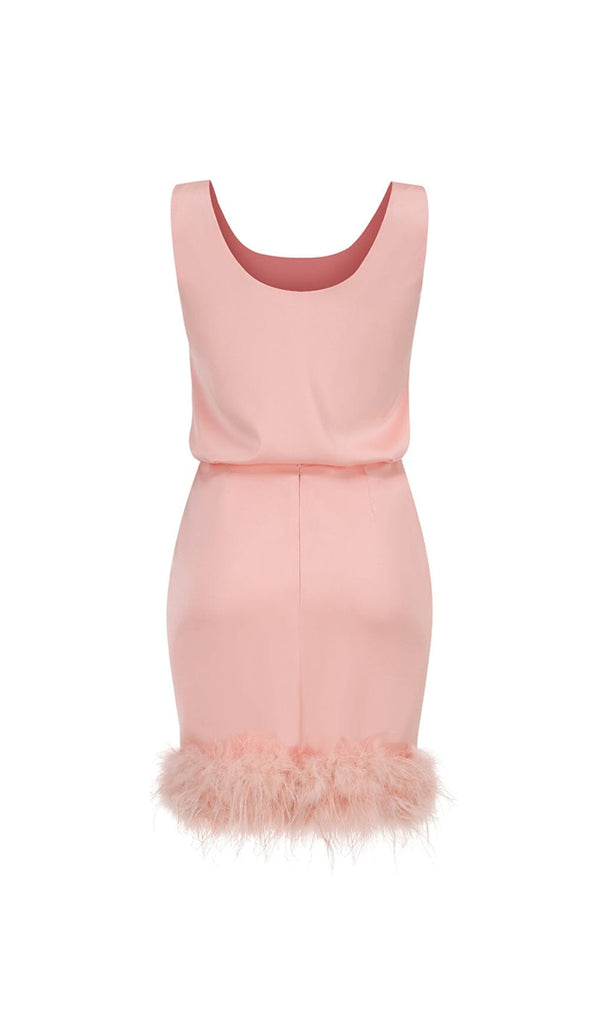 SATIN MATCHING SET MINI DRESS IN PINK DIAMOND styleofcb 