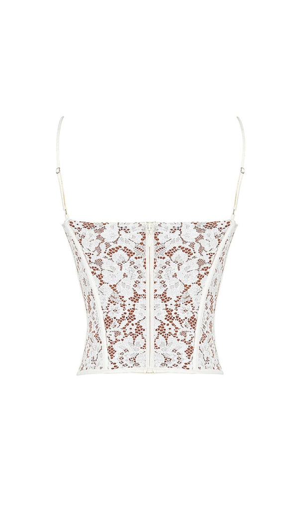 MILA IVORY LACE UNDERWIRED CORSET TOP Tops styleofcb 