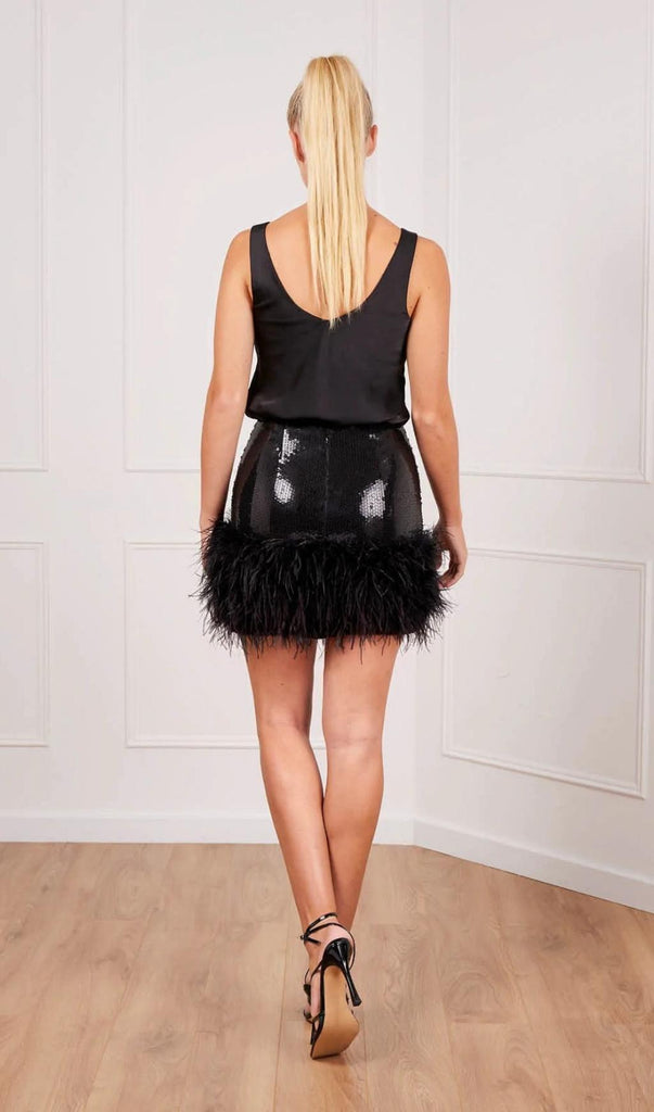 SEQUIN FEATHER MINI SKIRT Dresses styleofcb 