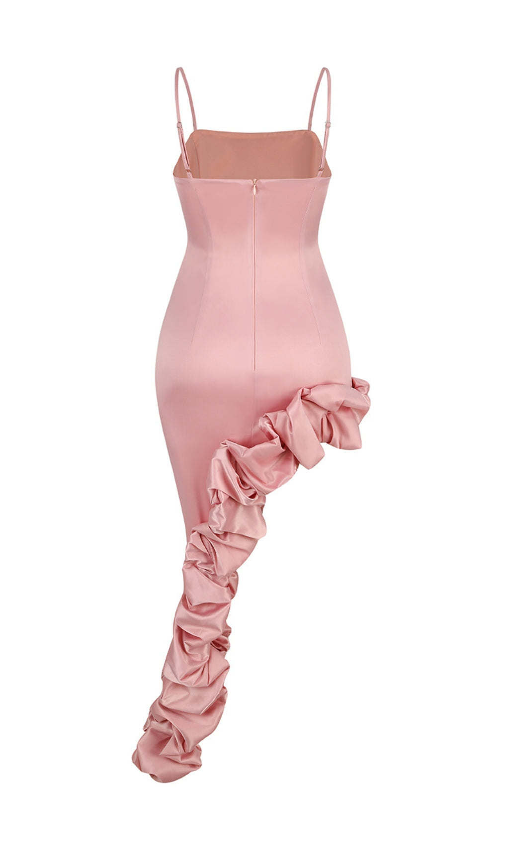 ROBE À BRETELLES PLISSÉE À FLEURS ORANGE PÂLE