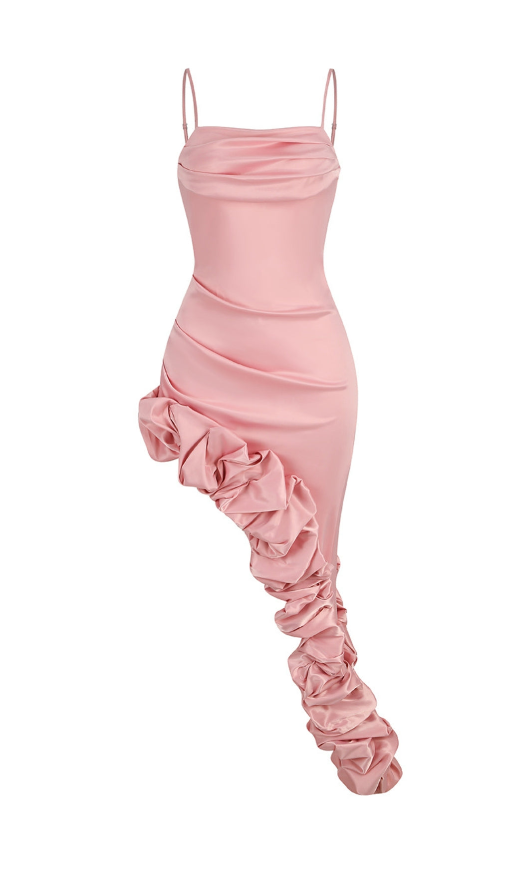 ROBE À BRETELLES PLISSÉE À FLEURS ORANGE PÂLE