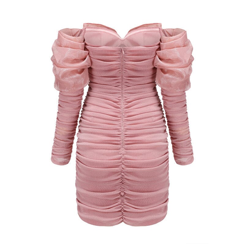 PINK BOWKNOT LONG SLEEVE MINI DRESS Dresses styleofcb 