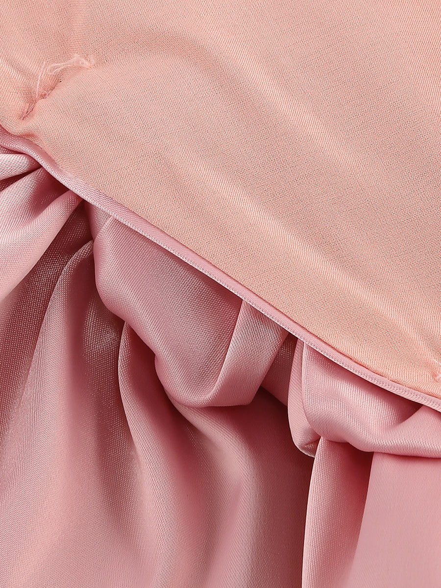 ROBE À BRETELLES PLISSÉE À FLEURS ORANGE PÂLE