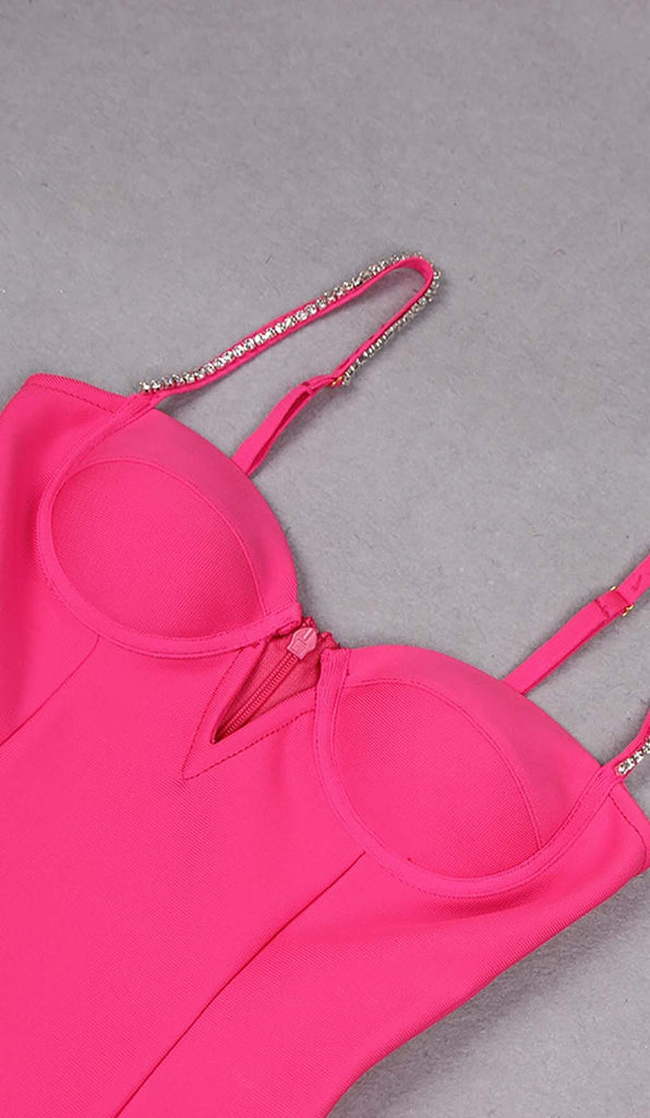 DIAMOND BANDAGE SPAGHETTI STRAP MINI DRESS IN RED DRESS STYLE OF CB 