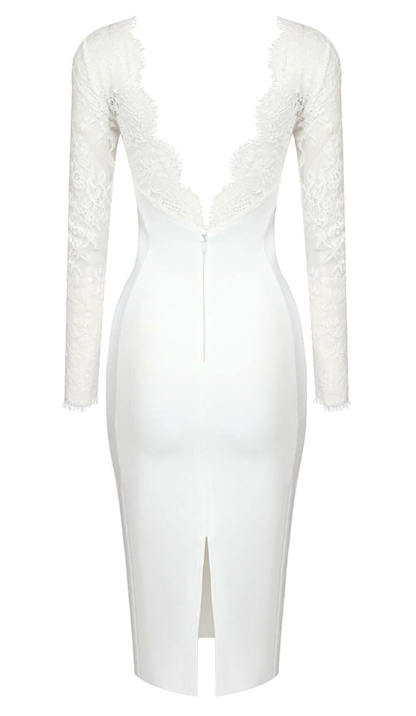 EMBROIDERED LACE MIDI DRESS IN WHITE DRESS OH CICI 