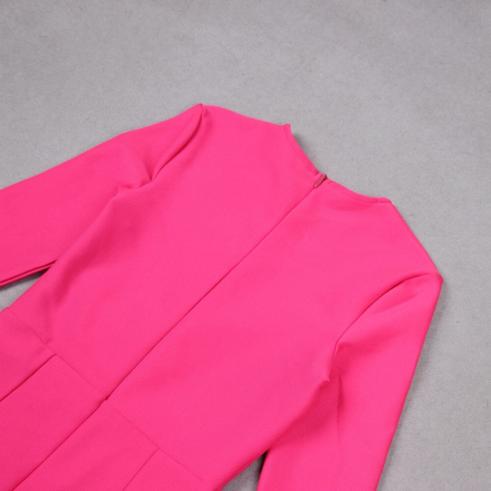 FLOWER LONG SLEEVE MINI BANDAGE DRESS IN RED styleofcb 