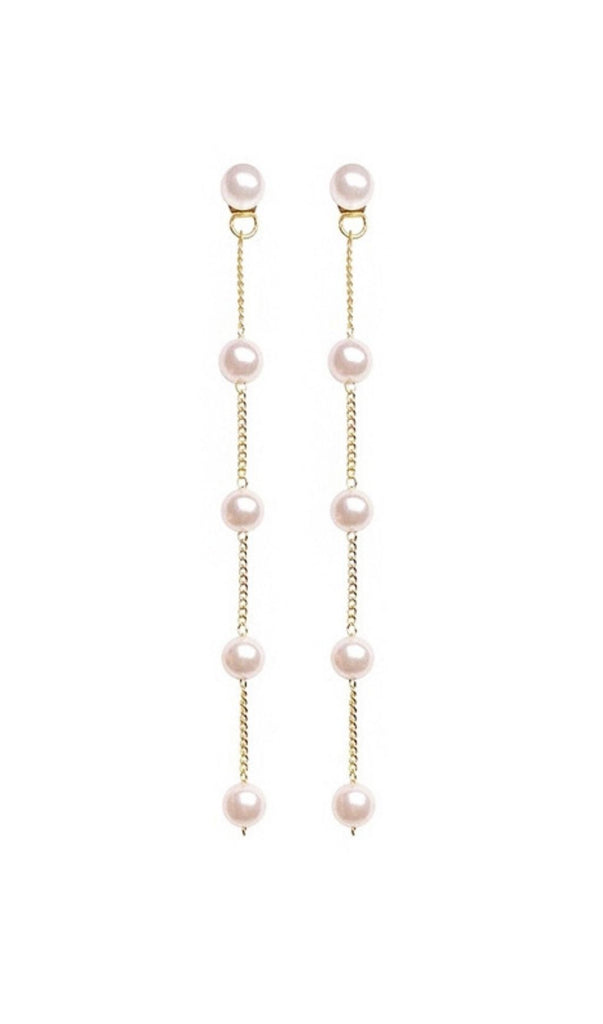 LONG PEARL TASSEL EARRINGS
