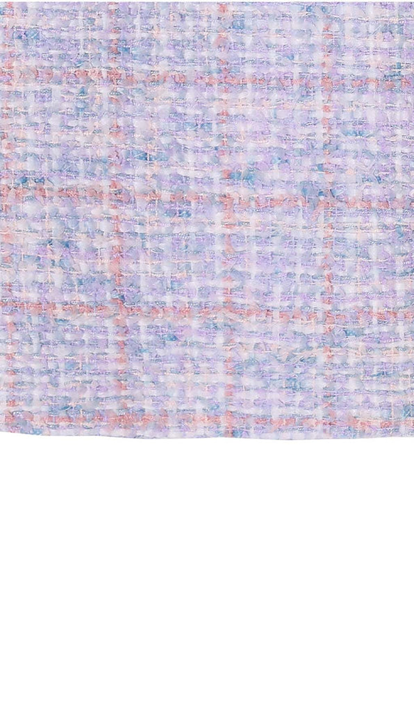 RHINESTONE BOWTIE TWEED MINI DRESS IN PURPLE DRESS STYLE OF CB 