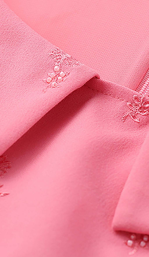 SLEEVELESS EMBROIDERED MINI DRESS IN PINK DRESS STYLE OF CB 