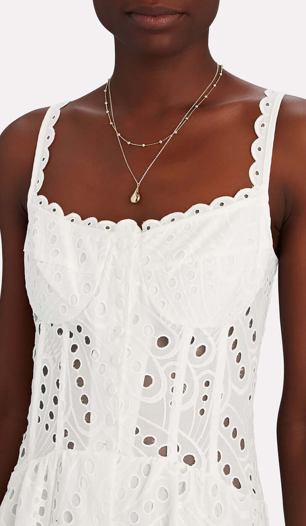 STRAPPY LACE MIDI DRESS IN WHITE DRESS OH CICI 