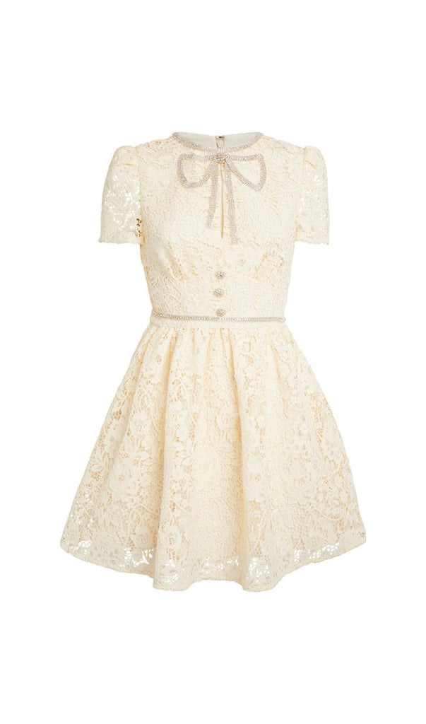 LACE BOW MINI DRESS IN WHITE DRESS oh cici 